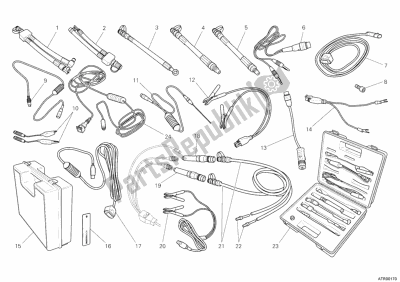 Alle onderdelen voor de Drukcontrole-instrument van de Ducati Hypermotard 1100 EVO USA 2012